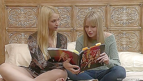 Cute blondes with a dildo and big dante