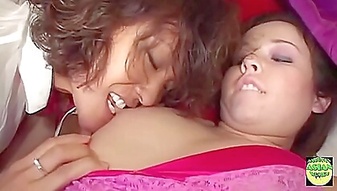 Two hot lesbians in a wild lesbian sex