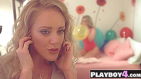 Blonde with huge tits and a sexy blonde