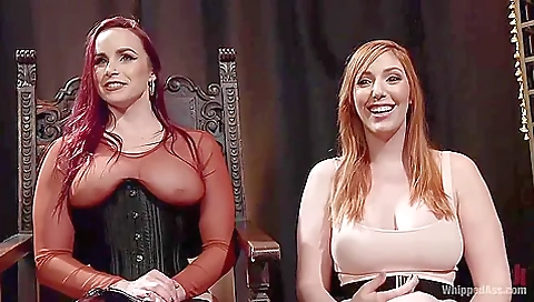 Bella Rossi And Lauren Phillips - Breaks In Redhead Lesbian Anal Slave